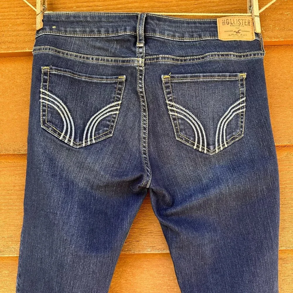 Hollister Super Skinny Low Rise Dark Blue Jeans Size 27 - Picture 9 of 13